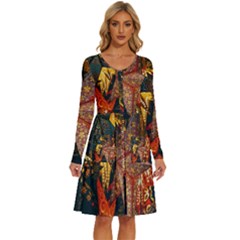 Star Lantern Lighting Long Sleeve Dress With Pocket