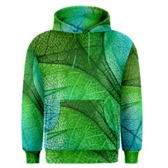 3d Leaves Texture Sheet Blue Green Men s Core Hoodie