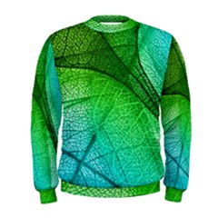 3d Leaves Texture Sheet Blue Green Men s Sweatshirt