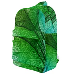 3d Leaves Texture Sheet Blue Green Classic Backpack