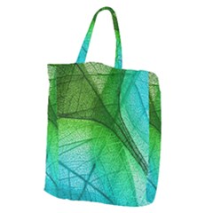 3d Leaves Texture Sheet Blue Green Giant Grocery Tote