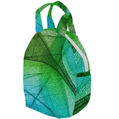 3d Leaves Texture Sheet Blue Green Travel Backpack