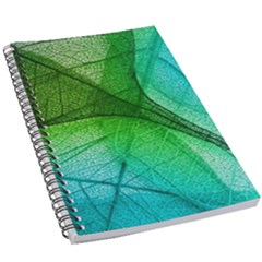 3d Leaves Texture Sheet Blue Green 5 5  X 8 5  Notebook