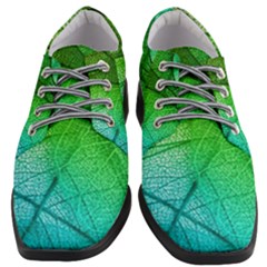 3d Leaves Texture Sheet Blue Green Women Heeled Oxford Shoes