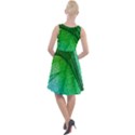 3d Leaves Texture Sheet Blue Green Knee Length Skater Dress View2