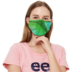 3d Leaves Texture Sheet Blue Green Fitted Cloth Face Mask (adult)