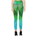 3d Leaves Texture Sheet Blue Green Pocket Leggings  View1