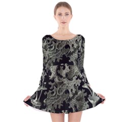 Weave Haeckel Lichenes Photobionten Long Sleeve Velvet Skater Dress