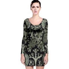 Weave Haeckel Lichenes Photobionten Long Sleeve Velvet Bodycon Dress