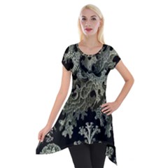 Weave Haeckel Lichenes Photobionten Short Sleeve Side Drop Tunic