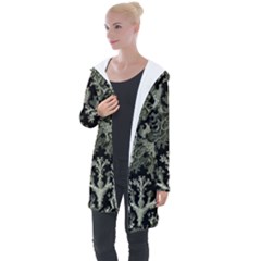 Weave Haeckel Lichenes Photobionten Longline Hooded Cardigan