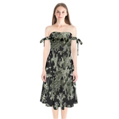 Weave Haeckel Lichenes Photobionten Shoulder Tie Bardot Midi Dress