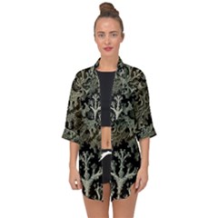 Weave Haeckel Lichenes Photobionten Open Front Chiffon Kimono