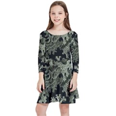 Weave Haeckel Lichenes Photobionten Kids  Quarter Sleeve Skater Dress