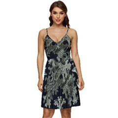 Weave Haeckel Lichenes Photobionten V-neck Pocket Summer Dress 