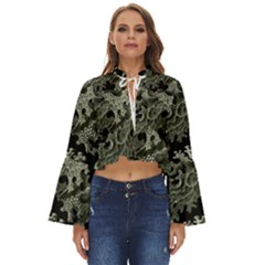 Weave Haeckel Lichenes Photobionten Boho Long Bell Sleeve Top