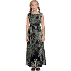 Weave Haeckel Lichenes Photobionten Kids  Satin Sleeveless Maxi Dress