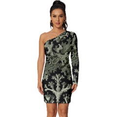 Weave Haeckel Lichenes Photobionten Long Sleeve One Shoulder Mini Dress