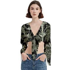 Weave Haeckel Lichenes Photobionten Trumpet Sleeve Cropped Top