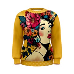 Grafxthings Women With Flower Wreath Women s Sweatshirt