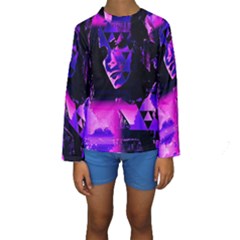 Counting Coup Ultraviolet Kids  Long Sleeve Swimwear