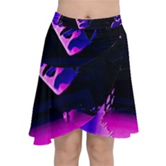 Counting Coup Ultraviolet Chiffon Wrap Front Skirt