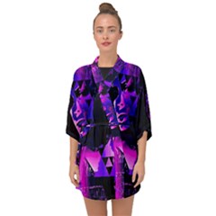 Counting Coup Ultraviolet Half Sleeve Chiffon Kimono