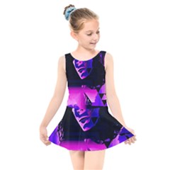 Counting Coup Ultraviolet Kids  Skater Dress Swimsuit