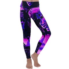 Counting Coup Ultraviolet Kids  Lightweight Velour Classic Yoga Leggings by MRNStudios