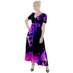 Counting Coup Ultraviolet Button Up Short Sleeve Maxi Dress by MRNStudios