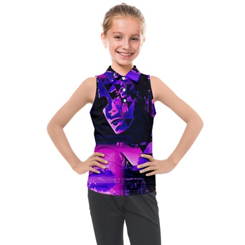 Counting Coup Ultraviolet Kids  Sleeveless Polo T-shirt by MRNStudios