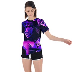 Counting Coup Ultraviolet Asymmetrical Short Sleeve Sports T-shirt