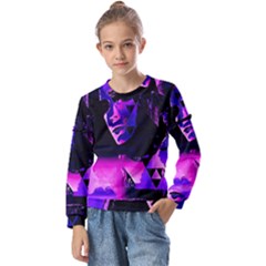 Counting Coup Ultraviolet Kids  Long Sleeve T-shirt With Frill 