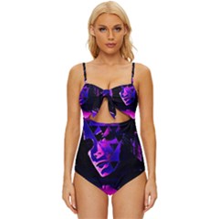 Counting Coup Ultraviolet Knot Front One-piece Swimsuit by MRNStudios