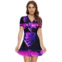 Counting Coup Ultraviolet V-Neck High Waist Chiffon Mini Dress View1