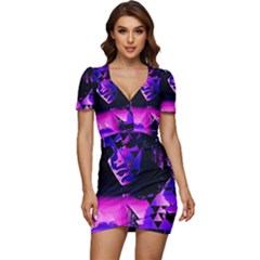 Counting Coup Ultraviolet Low Cut Cap Sleeve Mini Dress