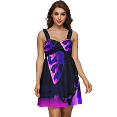 Counting Coup Ultraviolet Ruffle Strap Babydoll Chiffon Dress by MRNStudios