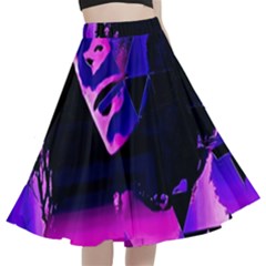 Counting Coup Ultraviolet A-line Full Circle Midi Skirt With Pocket by MRNStudios