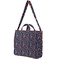 Vintage Style Christmas Decoration Pattern Motif Square Shoulder Tote Bag