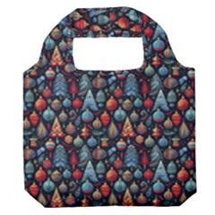 Vintage Style Christmas Decoration Pattern Motif Premium Foldable Grocery Recycle Bag