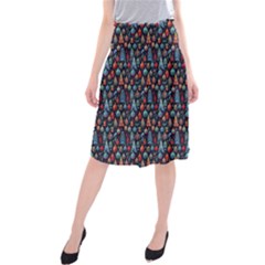 Vintage Style Christmas Decoration Pattern Motif Midi Beach Skirt