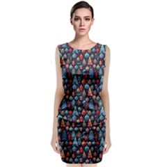 Vintage Style Christmas Decoration Pattern Motif Classic Sleeveless Midi Dress