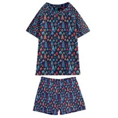 Vintage Style Christmas Decoration Pattern Motif Kids  Swim T-shirt And Shorts Set