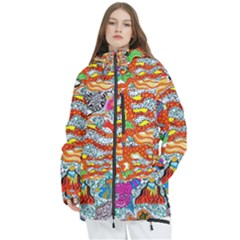 Supersonicmermaidchaserartscow Women s Multi Pockets Zip Ski And Snowboard Waterproof Breathable Jacket