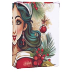 Young Woman With Santa Claus Clothes Isolated Illustration Wb Playing Cards Single Design (rectangle) With Custom Box