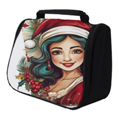 Young Woman With Santa Claus Clothes Isolated Illustration Wb Full Print Travel Pouch (small)