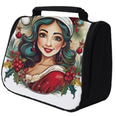 Young Woman With Santa Claus Clothes Isolated Illustration Wb Full Print Travel Pouch (big)