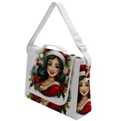 Young Woman With Santa Claus Clothes Isolated Illustration Wb Box Up Messenger Bag