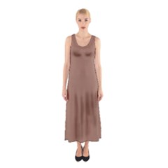 Mocha Mousse Hex Code #a47864 Sleeveless Maxi Dress by dressshop