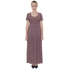 Mocha Mousse Hex Code #a47864 High Waist Short Sleeve Maxi Dress